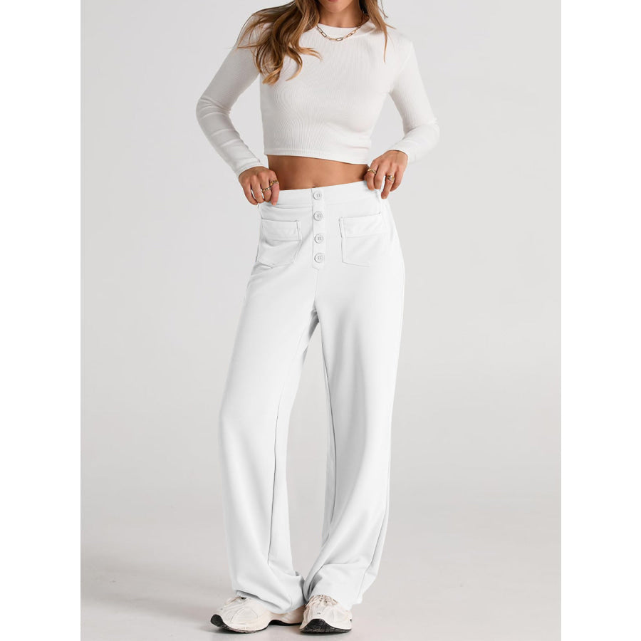 High Waist Wide Leg Pants Apparel and Accessories