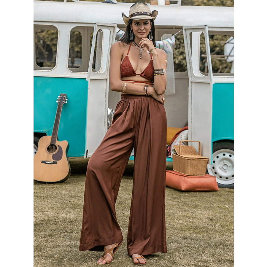 High Waist Wide Leg Pants Apparel and Accessories