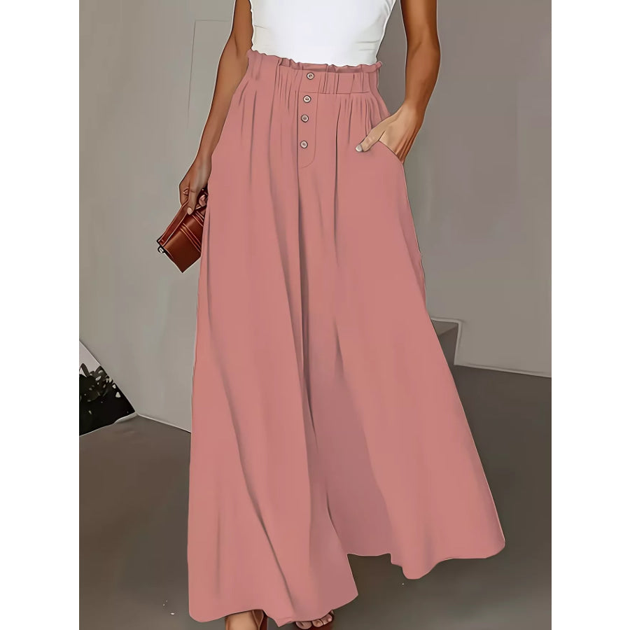 High Waist Wide Leg Pants Pale Blush / S Apparel and Accessories