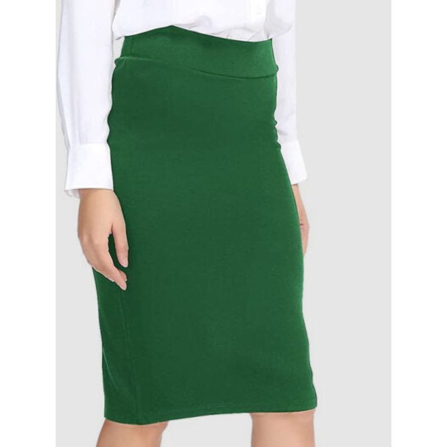 High Waist Wrap Skirt Mid Green / S Apparel and Accessories