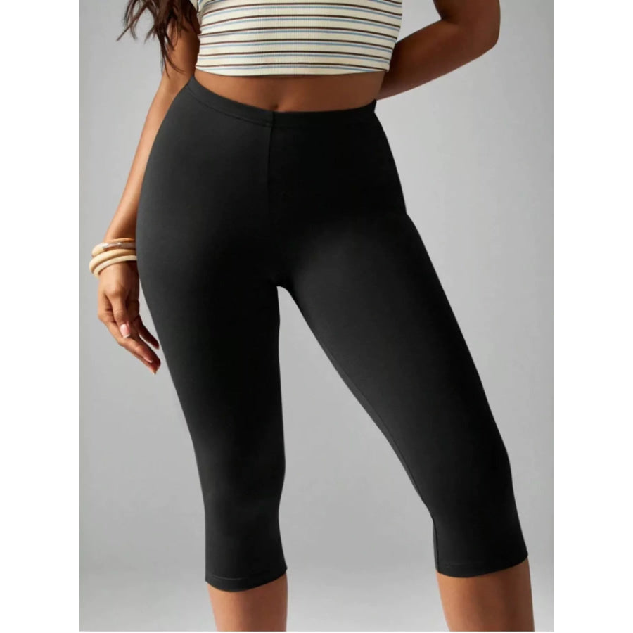 High-Waisted Active Capri Leggings Black / XS Apparel and Accessories