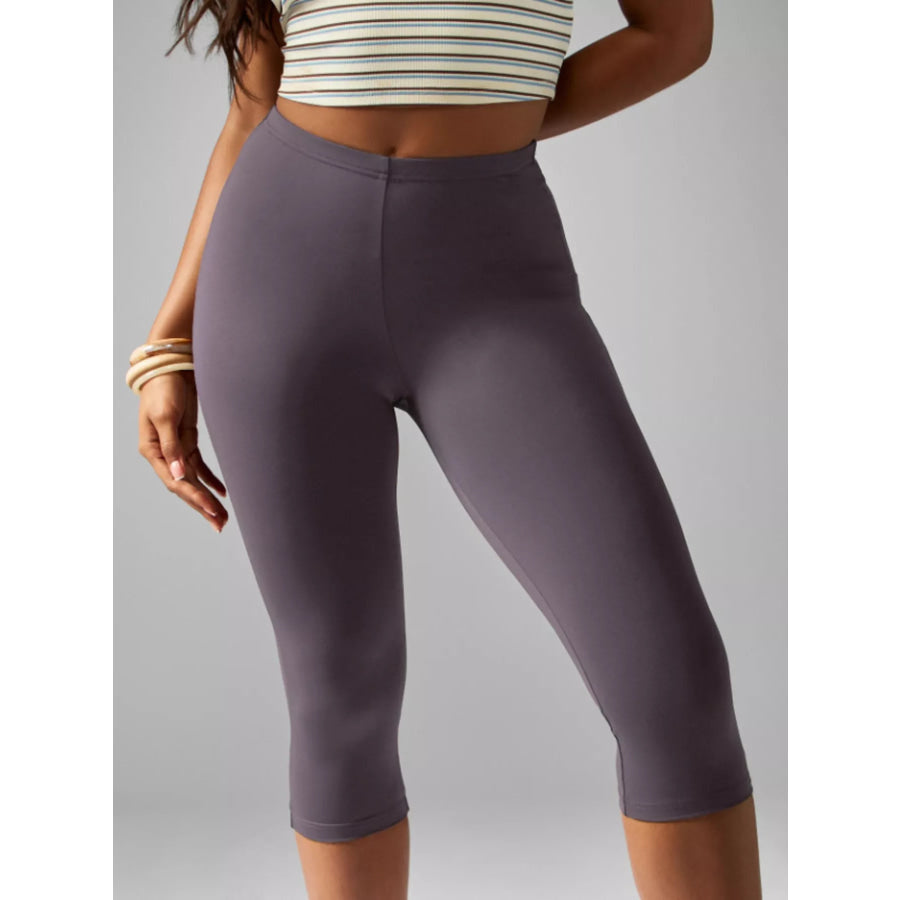 High-Waisted Active Capri Leggings Purple / XS Apparel and Accessories