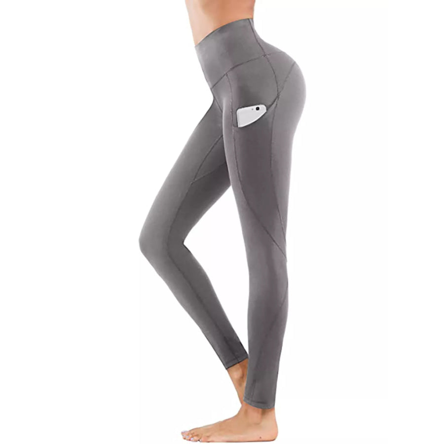 High-Waisted Active Leggings with Pocket Apparel and Accessories