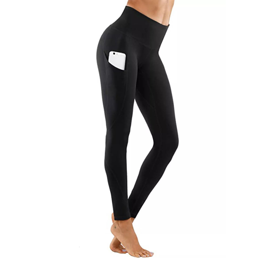 High-Waisted Active Leggings with Pocket Apparel and Accessories