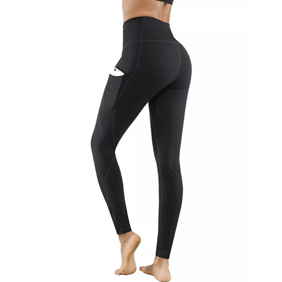 High-Waisted Active Leggings with Pocket Apparel and Accessories