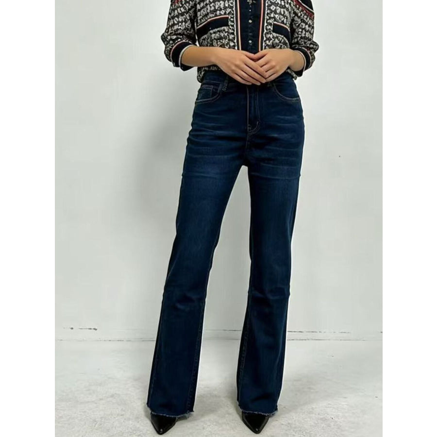 High-Waisted Bootcut Jeans Apparel and Accessories