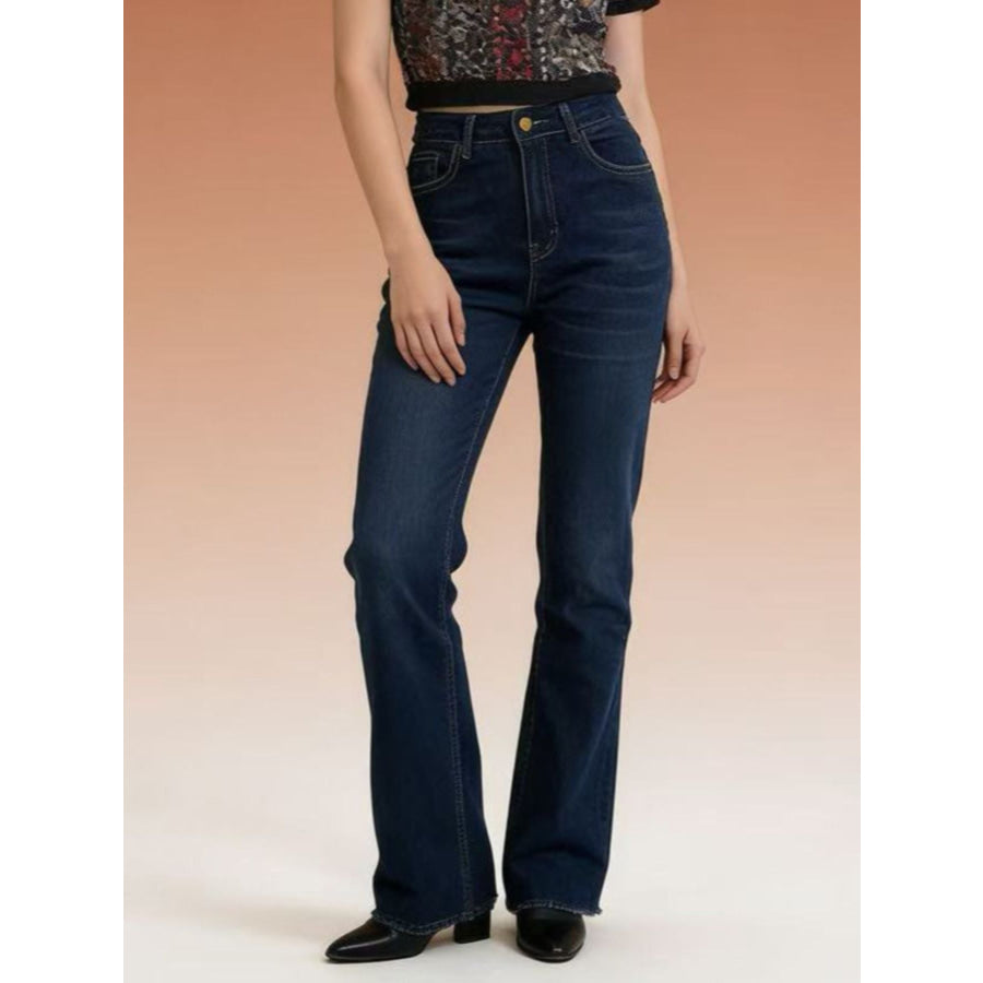 High-Waisted Bootcut Jeans Apparel and Accessories