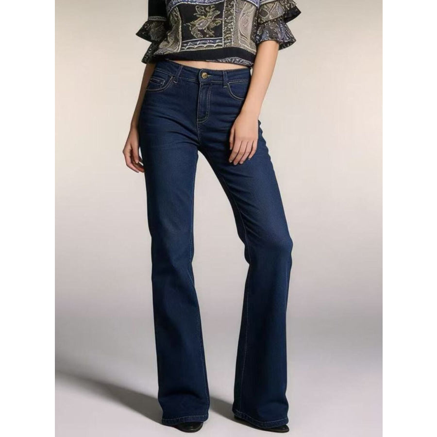 High-Waisted Bootcut Jeans Medium / S Apparel and Accessories