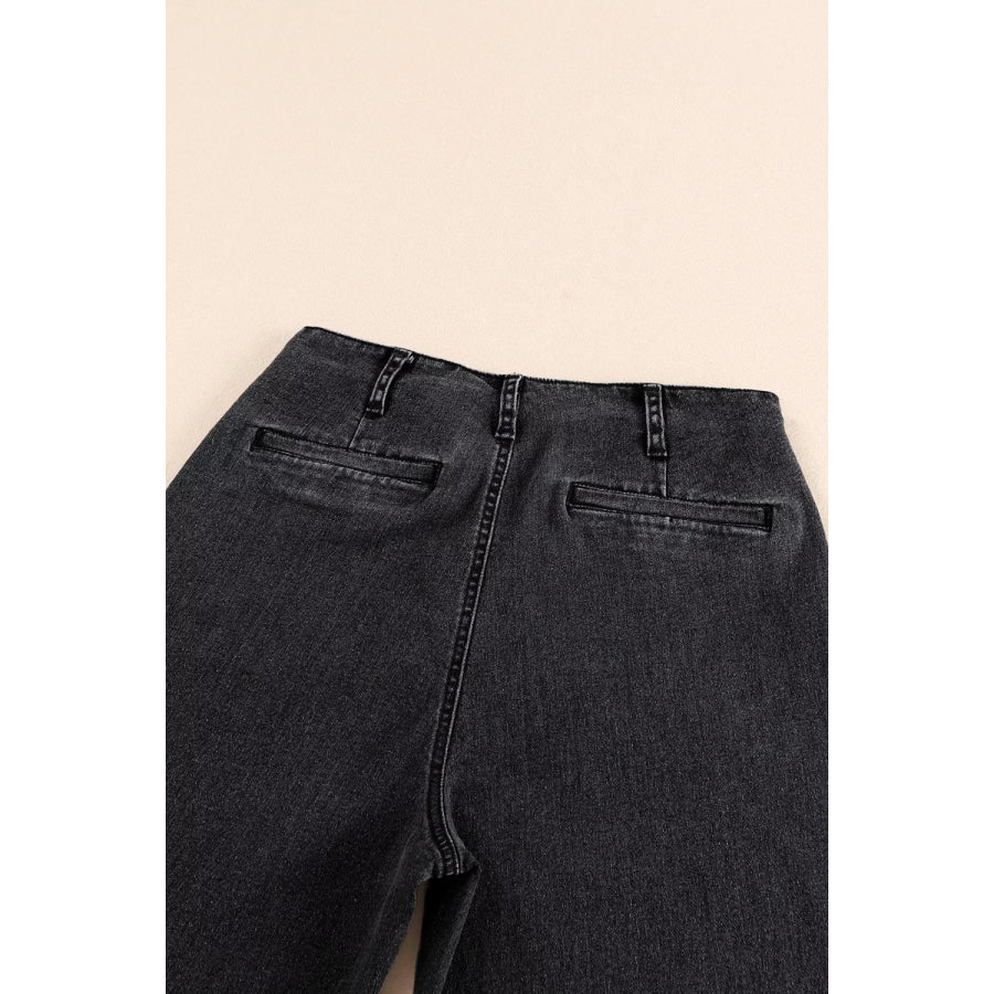 High-Waisted Button-Fly Wide-Leg Jeans Apparel and Accessories