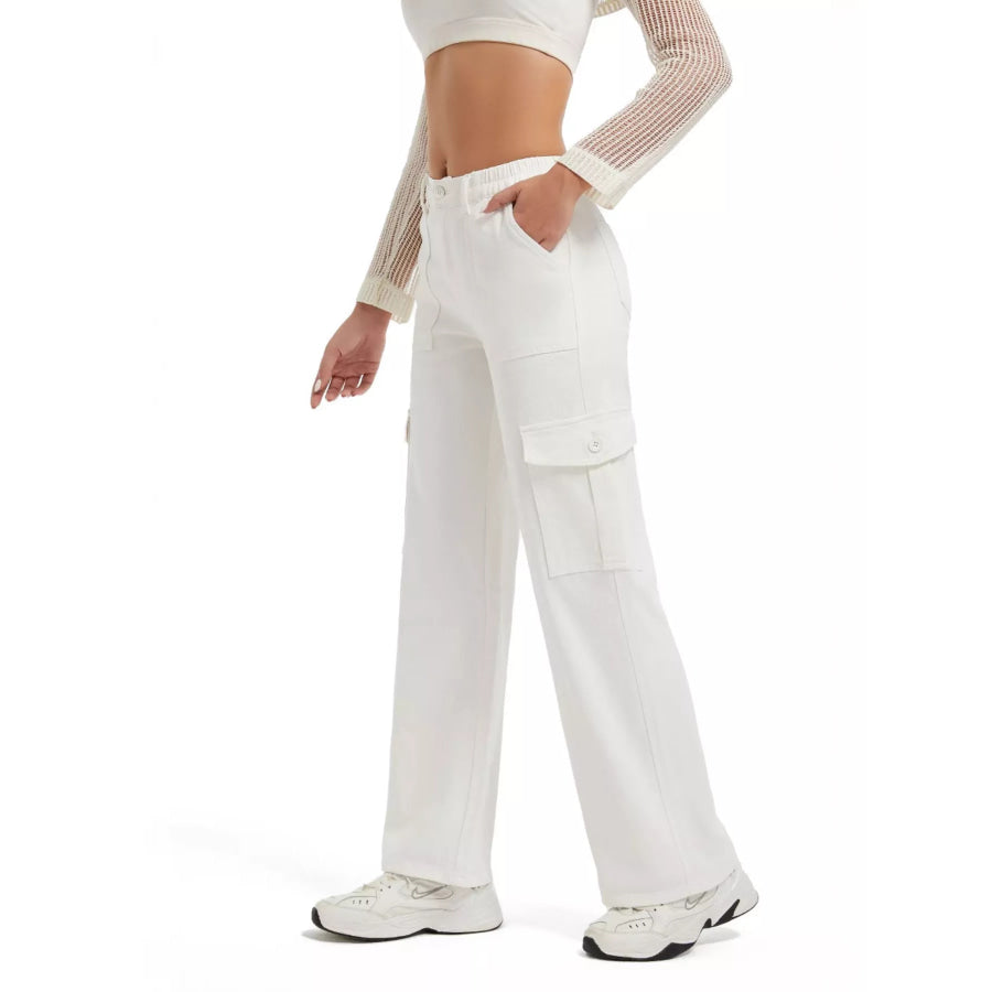 High-Waisted Cargo Jeans Apparel and Accessories