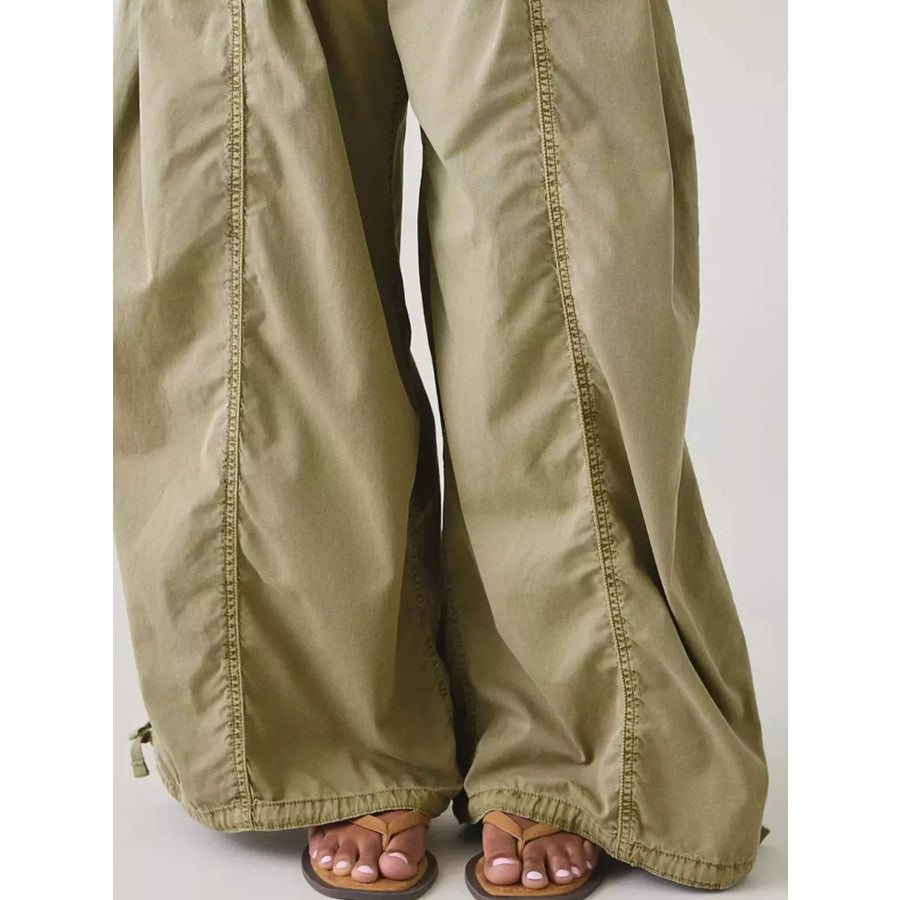 High-Waisted Cargo Wide-Leg Pants Apparel and Accessories