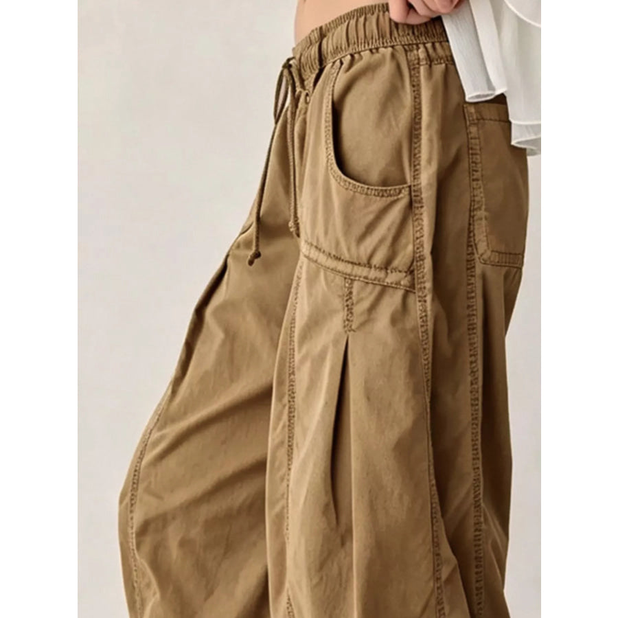High-Waisted Cargo Wide-Leg Pants Apparel and Accessories