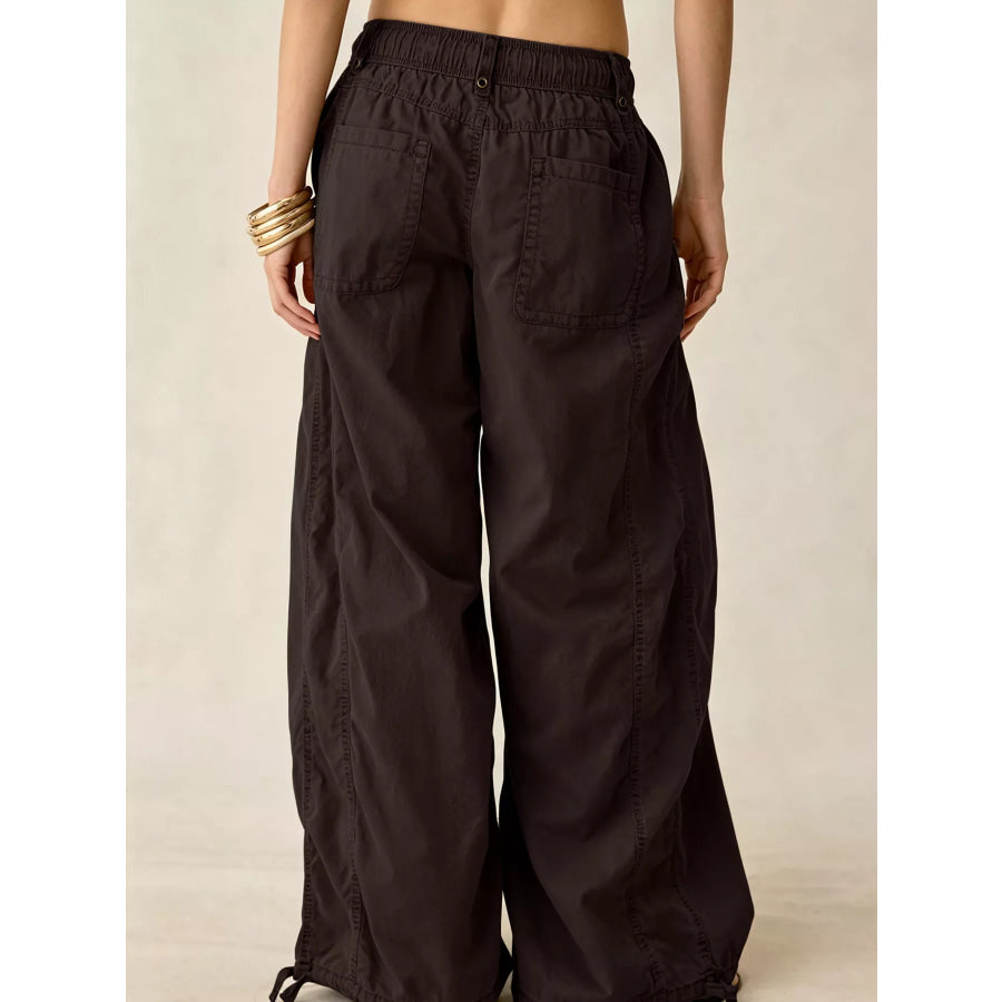 High-Waisted Cargo Wide-Leg Pants Apparel and Accessories