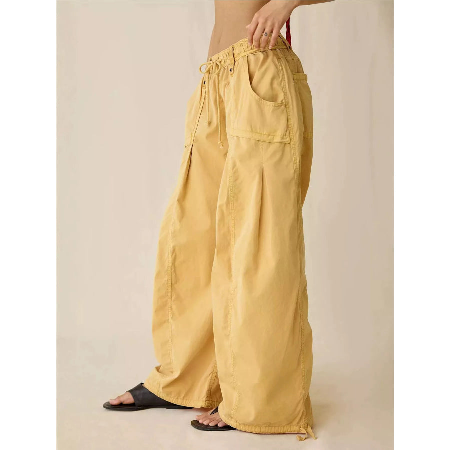 High-Waisted Cargo Wide-Leg Pants Apparel and Accessories