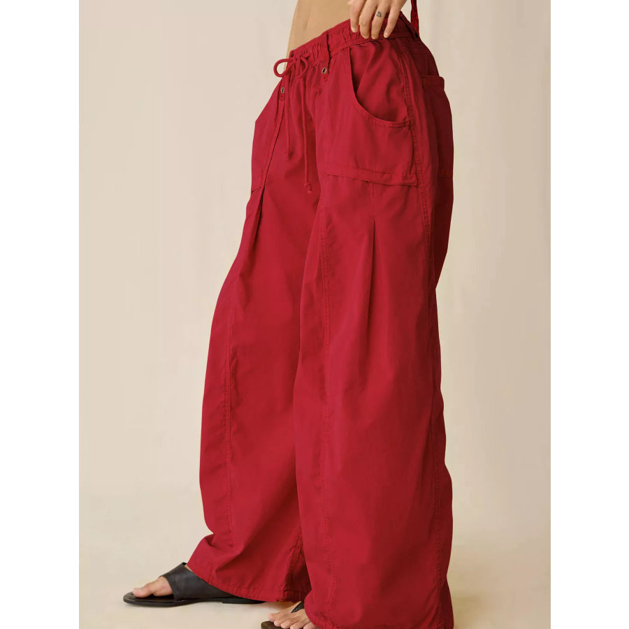 High-Waisted Cargo Wide-Leg Pants Apparel and Accessories