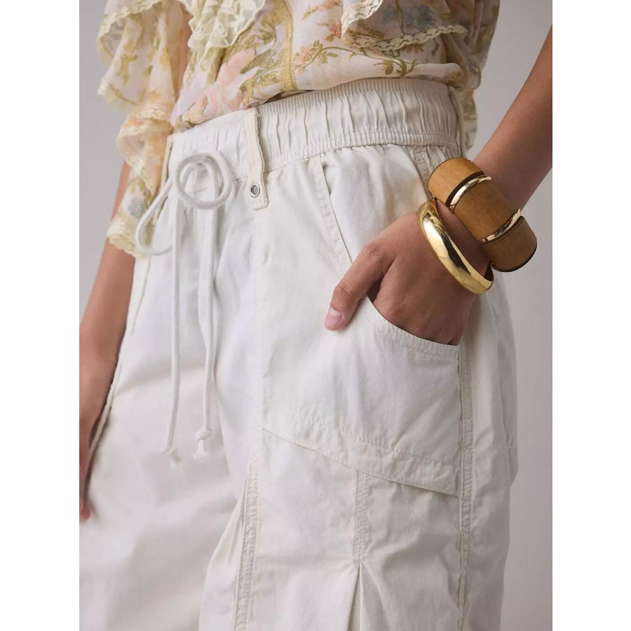 High-Waisted Cargo Wide-Leg Pants Apparel and Accessories