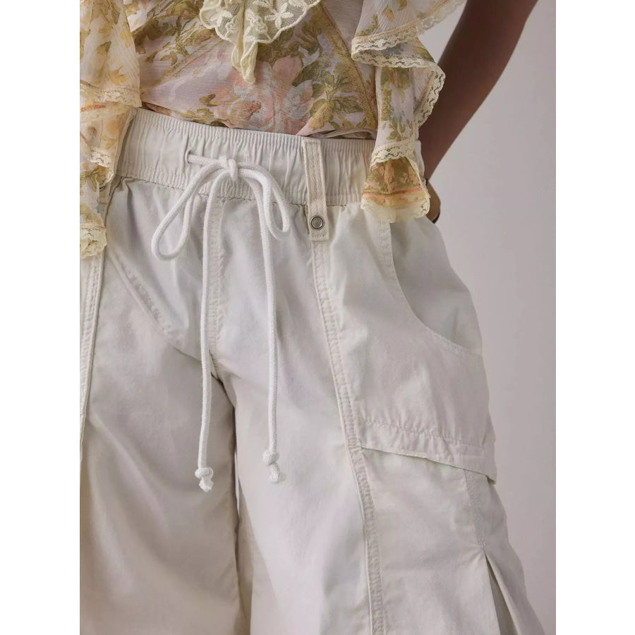 High-Waisted Cargo Wide-Leg Pants Apparel and Accessories