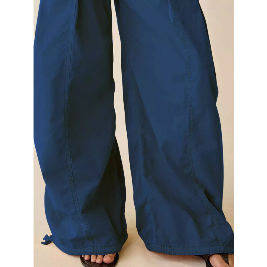 High-Waisted Cargo Wide-Leg Pants Apparel and Accessories