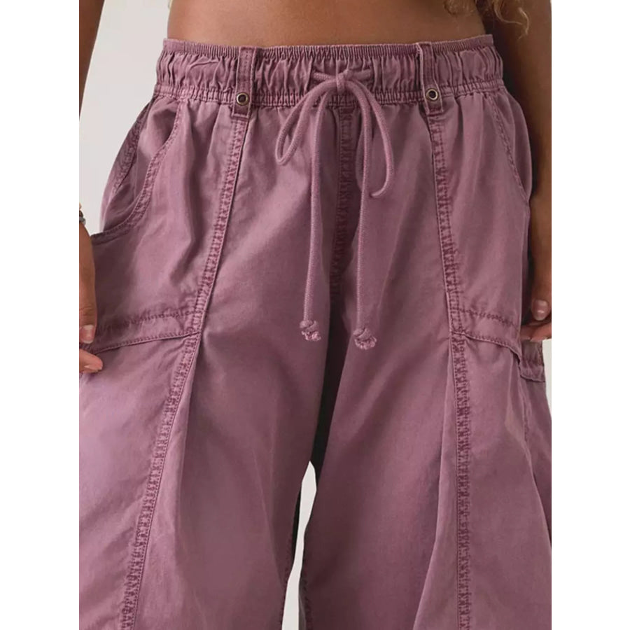 High-Waisted Cargo Wide-Leg Pants Apparel and Accessories