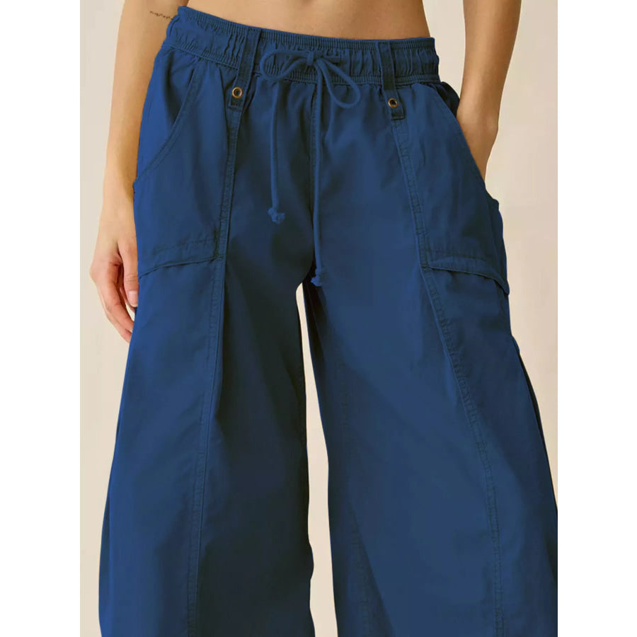 High-Waisted Cargo Wide-Leg Pants Apparel and Accessories