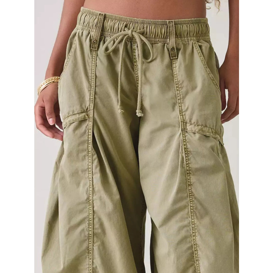 High-Waisted Cargo Wide-Leg Pants Apparel and Accessories