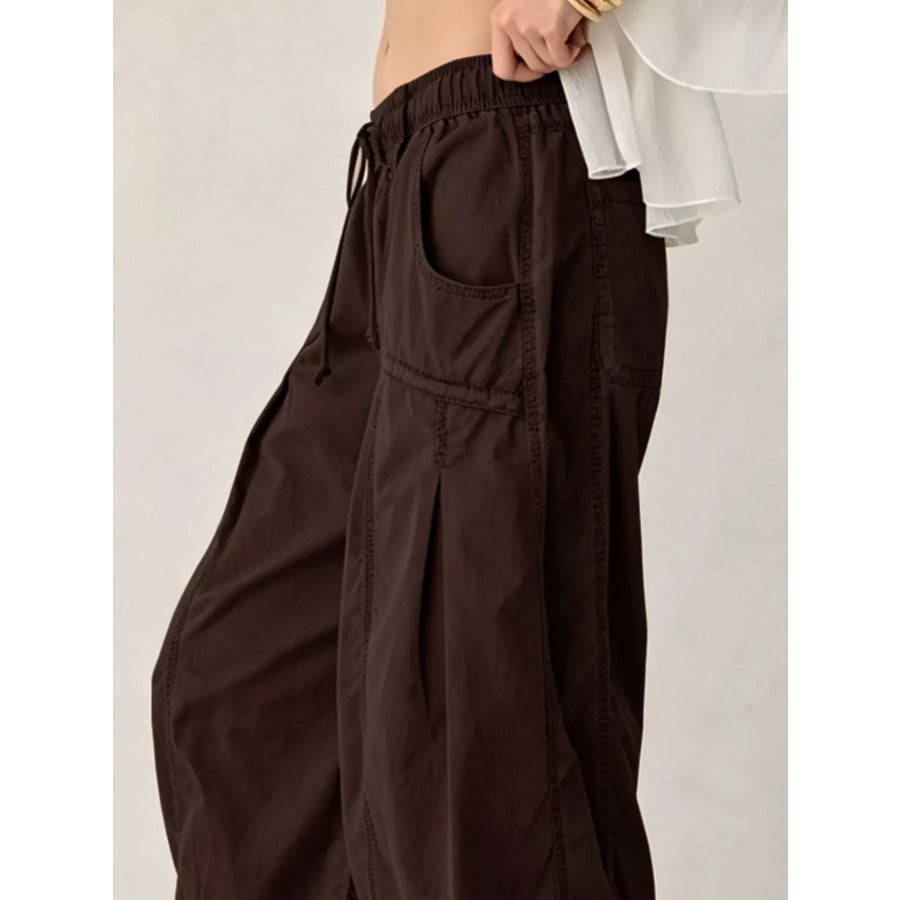 High-Waisted Cargo Wide-Leg Pants Apparel and Accessories