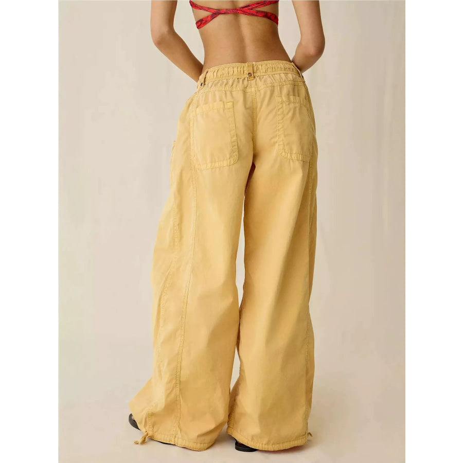 High-Waisted Cargo Wide-Leg Pants Apparel and Accessories