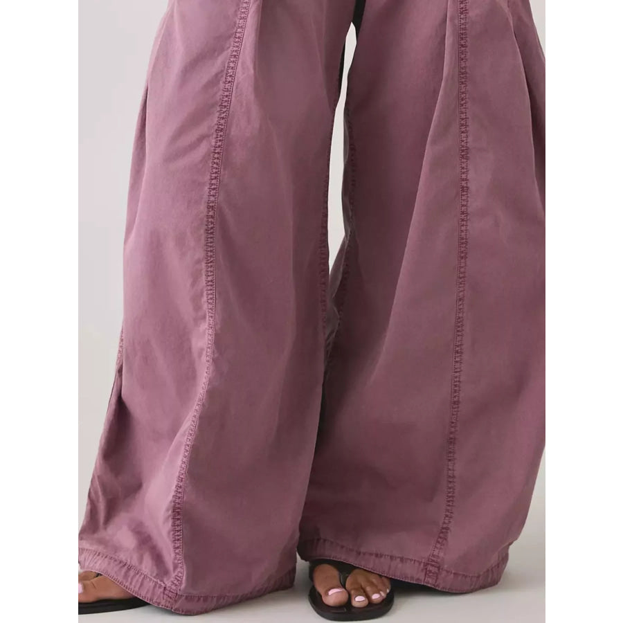 High-Waisted Cargo Wide-Leg Pants Apparel and Accessories