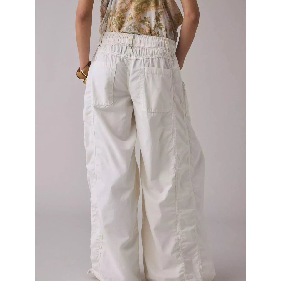 High-Waisted Cargo Wide-Leg Pants Apparel and Accessories