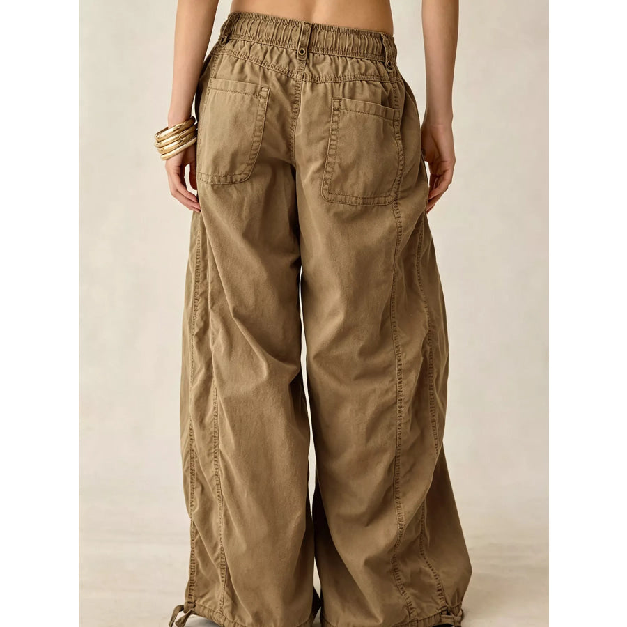 High-Waisted Cargo Wide-Leg Pants Apparel and Accessories
