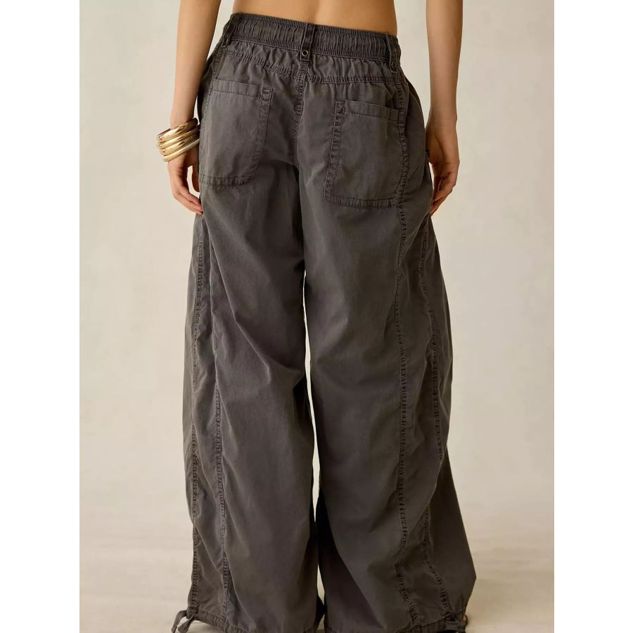 High-Waisted Cargo Wide-Leg Pants Apparel and Accessories