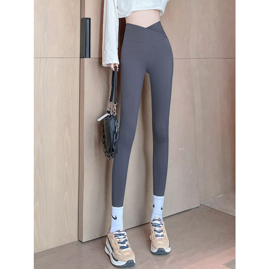 High-Waisted Crisscross Leggings Apparel and Accessories