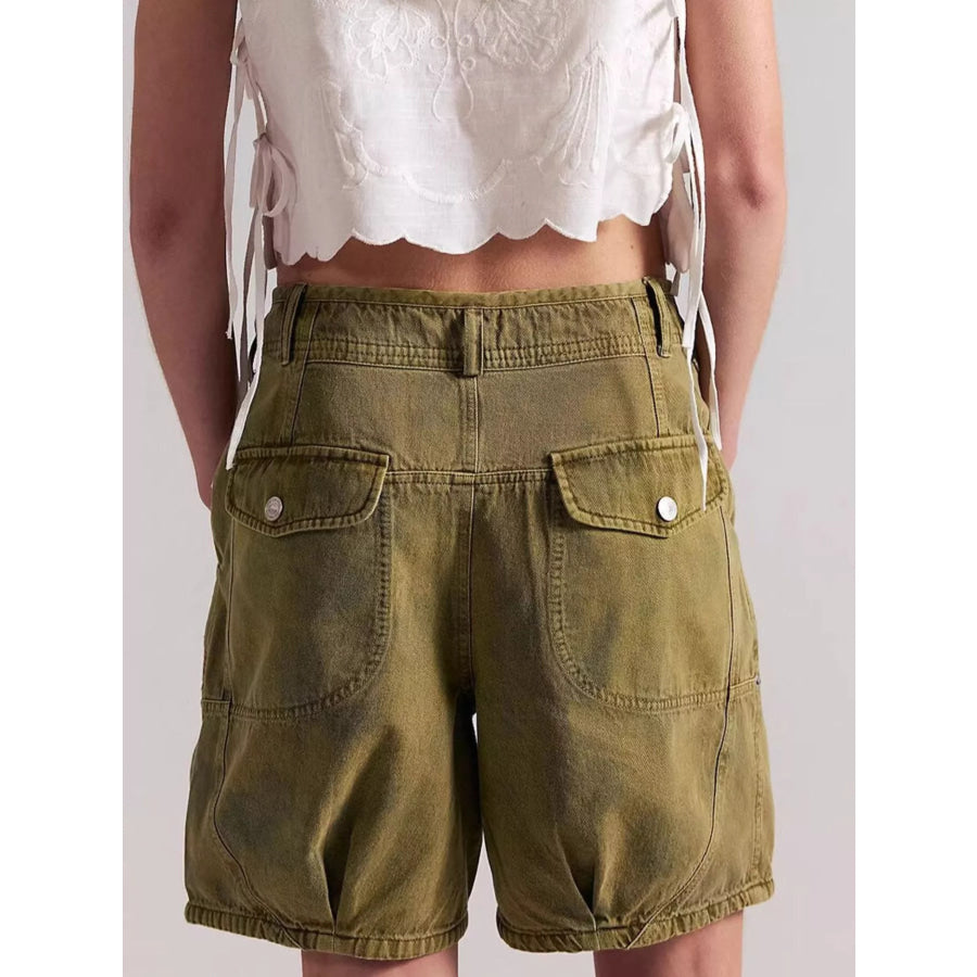 High-Waisted Denim Shorts Apparel and Accessories