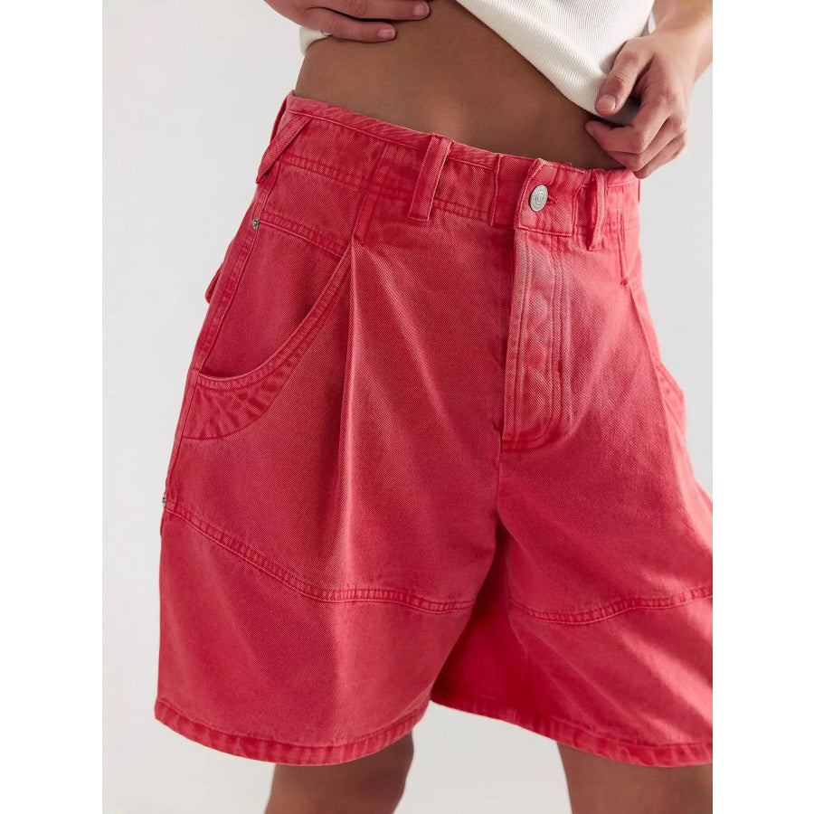 High-Waisted Denim Shorts Apparel and Accessories