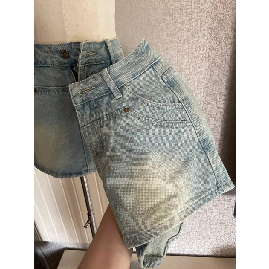 High-Waisted Denim Shorts Apparel and Accessories