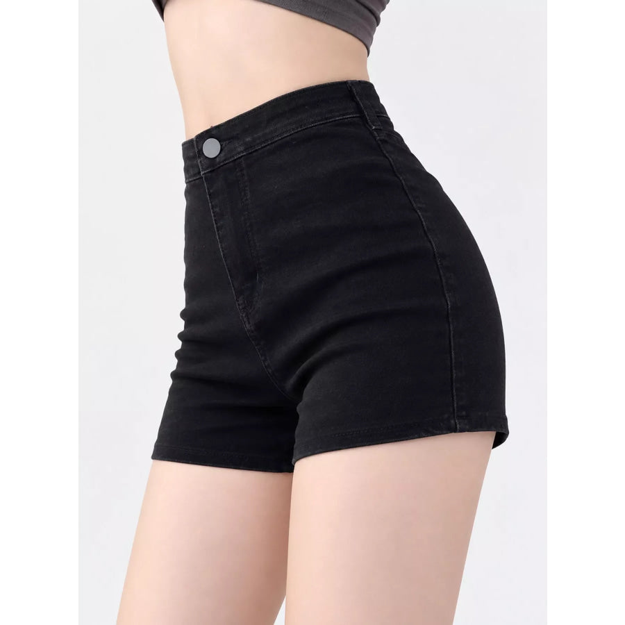 High-Waisted Denim Shorts Apparel and Accessories