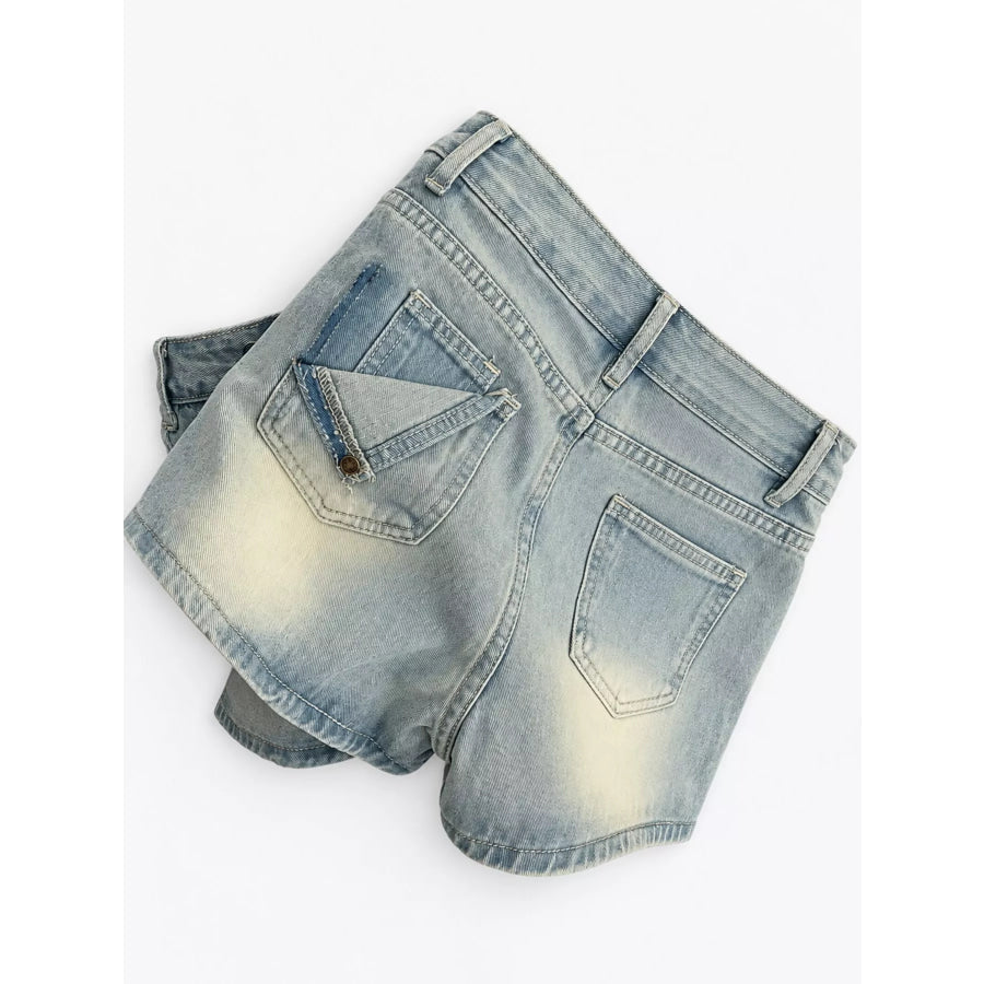High-Waisted Denim Shorts Apparel and Accessories