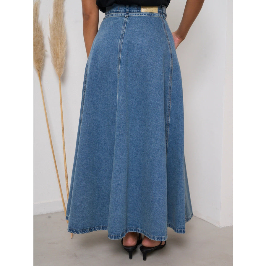 High-Waisted Denim Skirt Apparel and Accessories