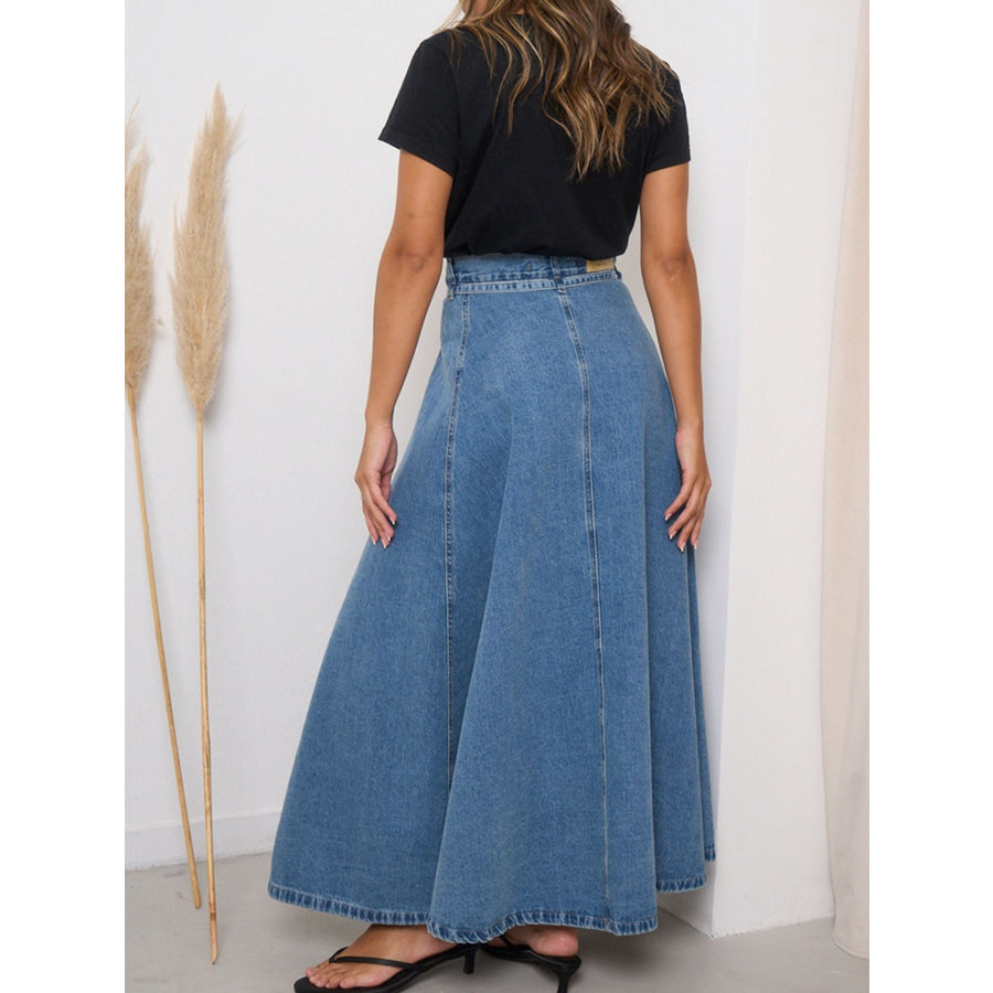 High-Waisted Denim Skirt Apparel and Accessories