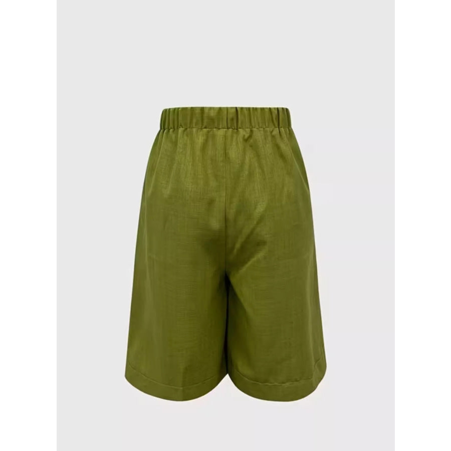 High-Waisted Drawstring Shorts Apparel and Accessories