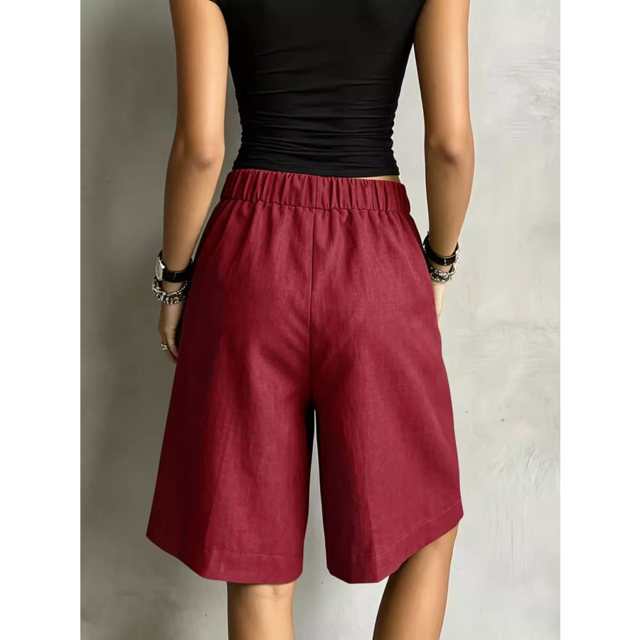 High-Waisted Drawstring Shorts Apparel and Accessories