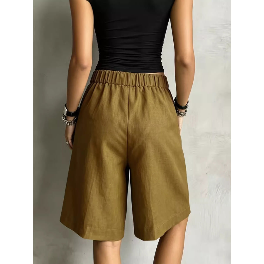 High-Waisted Drawstring Shorts Apparel and Accessories