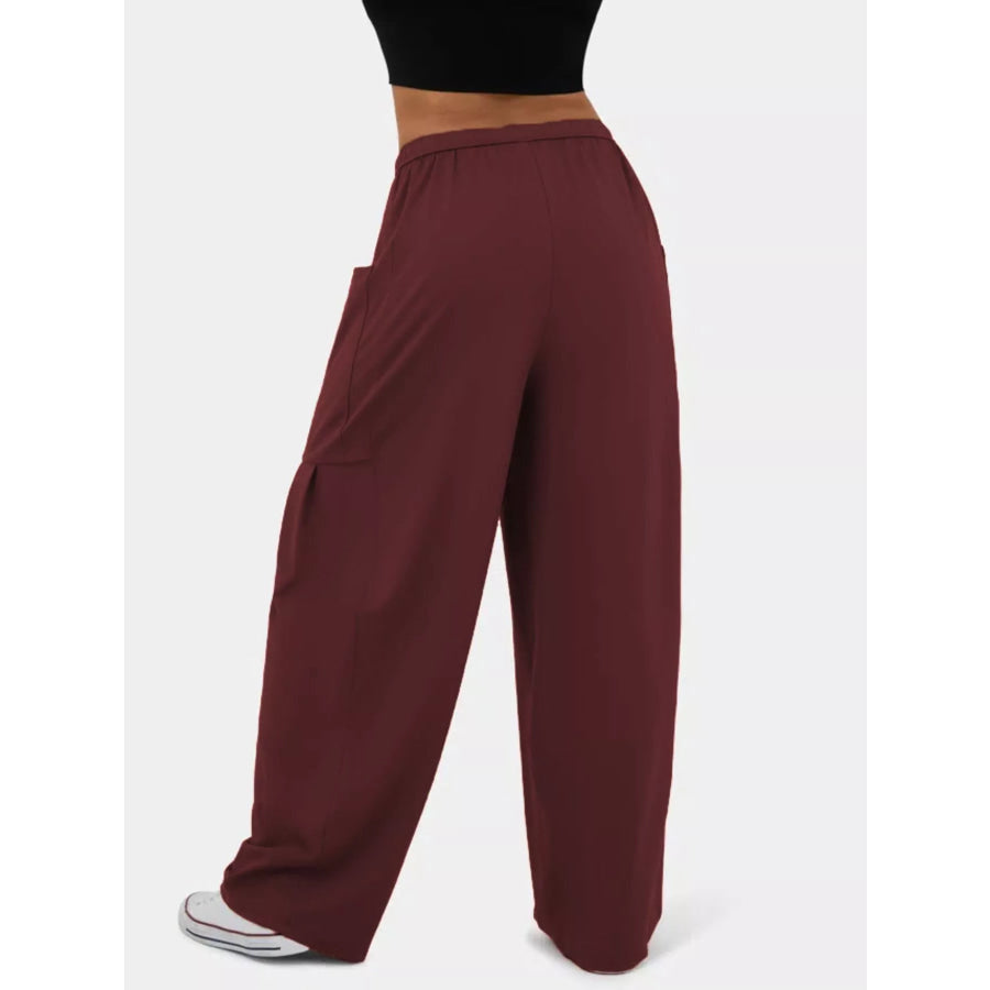 High-Waisted Drawstring Wide-Leg Pants Apparel and Accessories