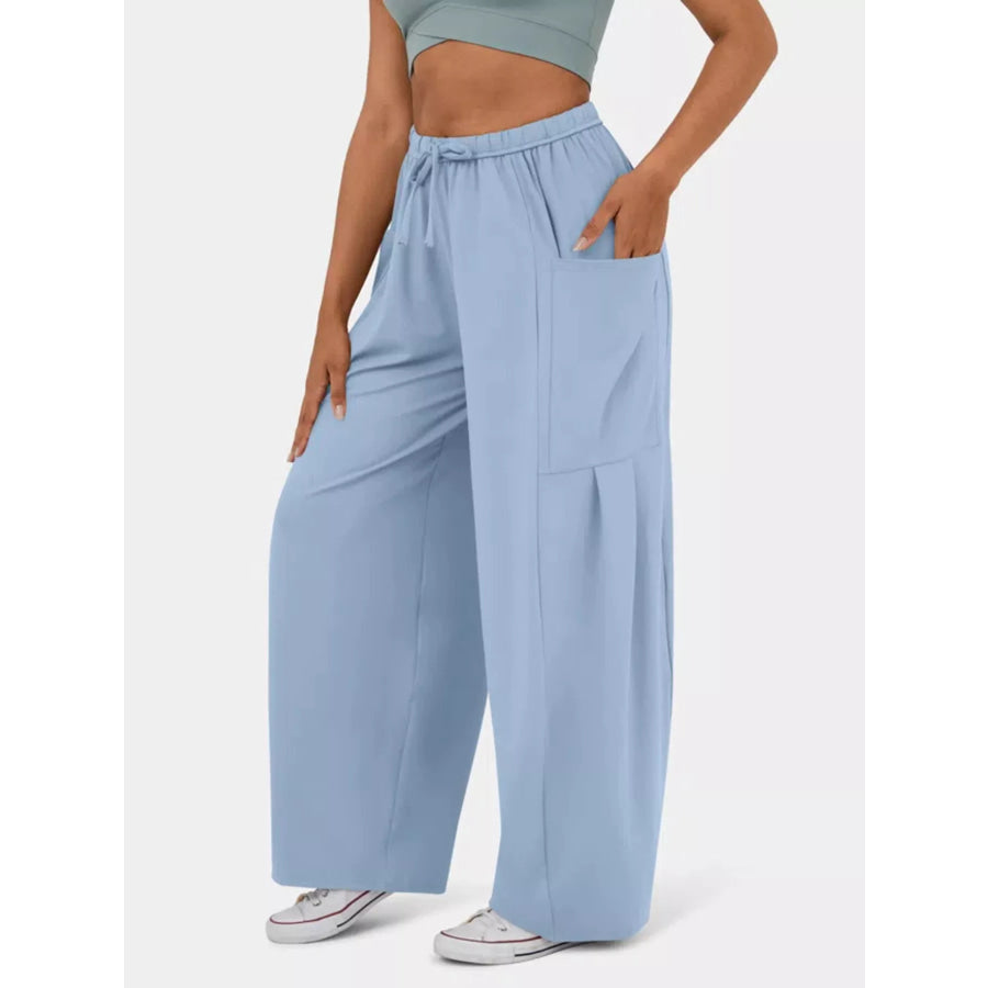 High-Waisted Drawstring Wide-Leg Pants Apparel and Accessories