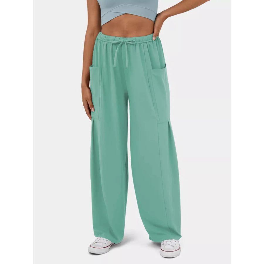 High-Waisted Drawstring Wide-Leg Pants Apparel and Accessories
