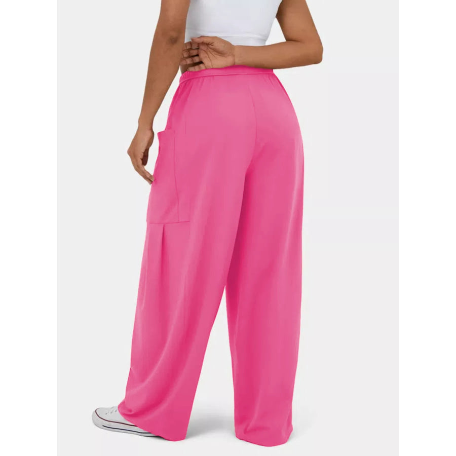 High-Waisted Drawstring Wide-Leg Pants Apparel and Accessories