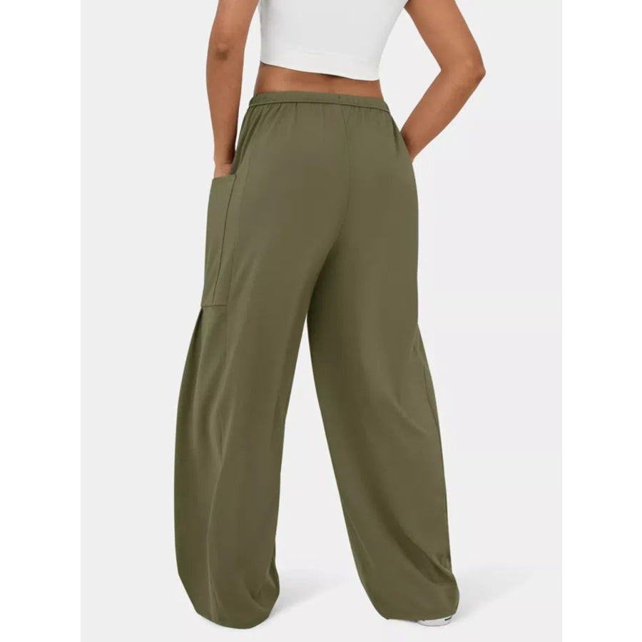 High-Waisted Drawstring Wide-Leg Pants Apparel and Accessories