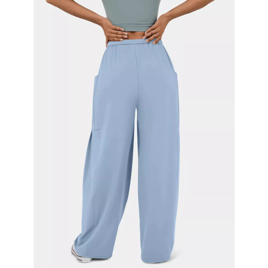 High-Waisted Drawstring Wide-Leg Pants Apparel and Accessories