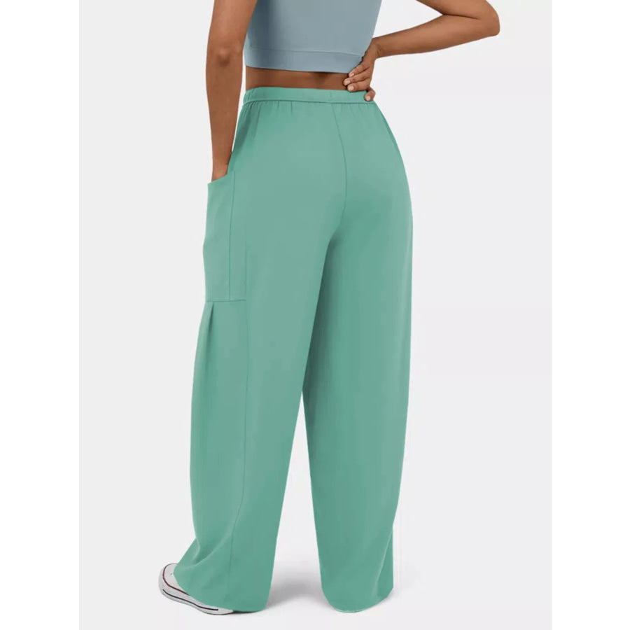 High-Waisted Drawstring Wide-Leg Pants Apparel and Accessories