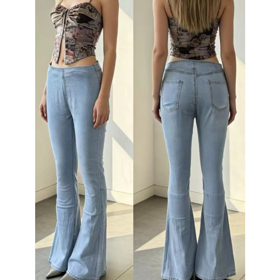High-Waisted Flare Jeans Apparel and Accessories